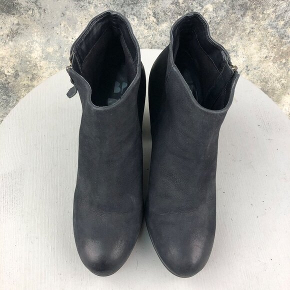 BP Women's Size 9M Trolley Black Leather High Heel Side Zip Ankle Booties Boots - Picture 3 of 15